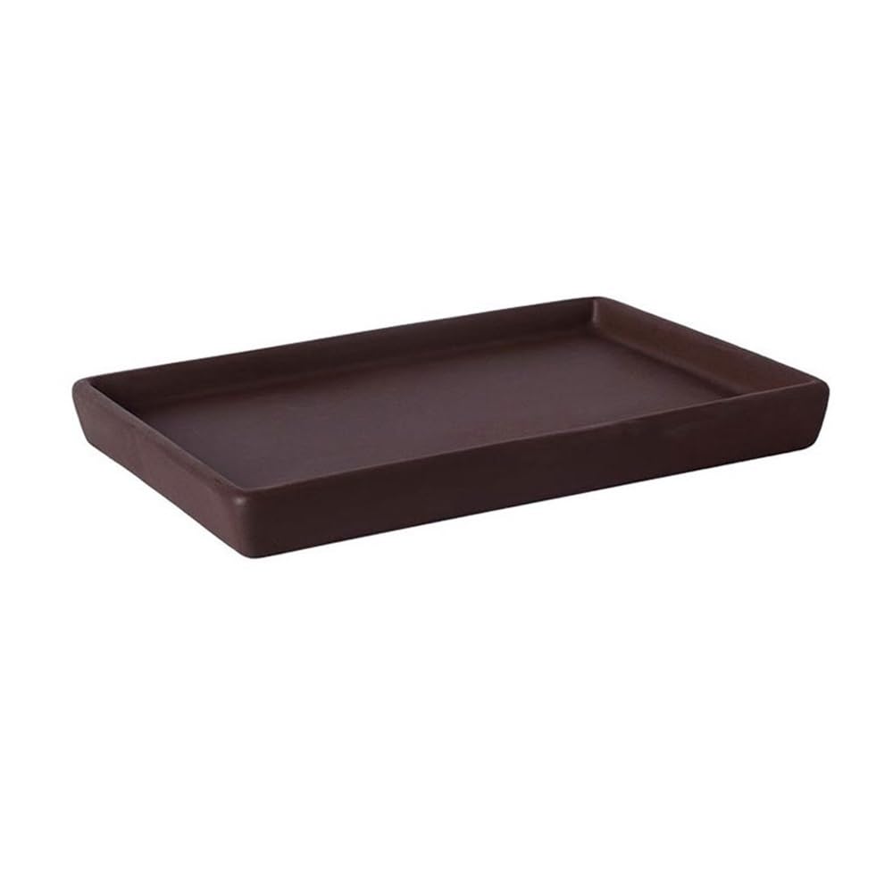 Plant Saucers Rectangles Flower Pot Saucer, Desktop Home Purple Sand Pallet Plant Drip Tray(Small)