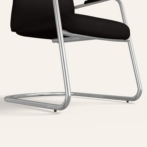 Image of Interio by Godrej La Sede Visitor Leather Executive Chair Black Ink