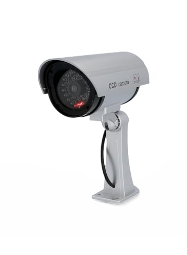 UNITEC Cámara Falsa simulada Real con LED Parpadeante, Horizontal y Vertical, Tipo IP 44, Incluye Pilas, Tornillos y Tacos para el Montaje