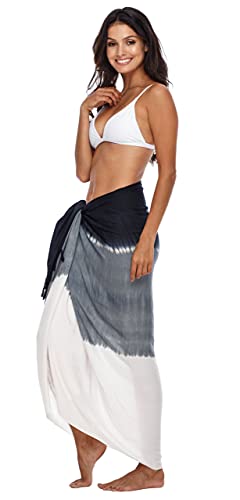 SHU-SHI Sarong Wraps For Women Beach Cover Up Skirt Swimsuit Wrap Pareo Coverups Ombre Tie Dye2