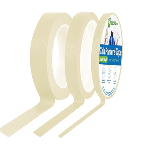 Image of EDSRDRUS Thin Painters Tape 1 /8, 1 /4, 1 /2,3 /4,1 inch Width 40 Yard Painter Tape Paint Tape Masking Tape, for DIY, Crafts and Art Paint Big Projects