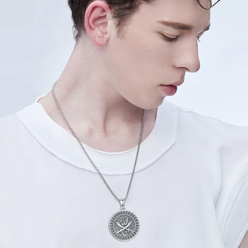 Collier Allah argent anti-noircissement pendentif musulman chaîne solide - 6