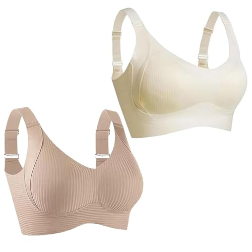 Yifare Unsichtbarer Lift-BH, drahtlose BHs für ältere Frauen, Anti-Aging, Push-Up, nahtlos, verstellbar, volle Abdeckung, Bralette, 2psc-d, XXL