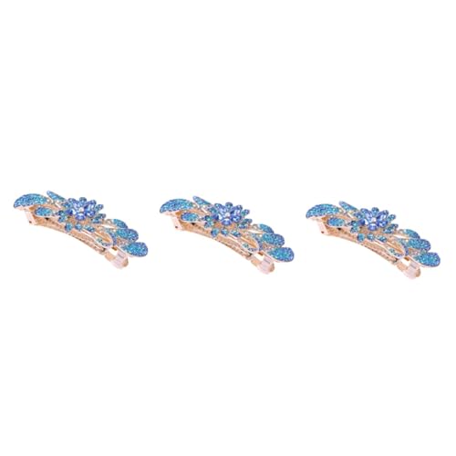 Barrette à cheveux bleu accessoire coiffure mariage et pince élégante 3 pièces