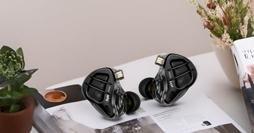 Image of KZ ZAR in-Ear Monitor Headphones,1DD+7BA Hybrid Technology Driver IEM Wired Earbuds Headphone with Silver-Plated Cable for Audiophile Musician (KZ ZAR-Black, No Mic)