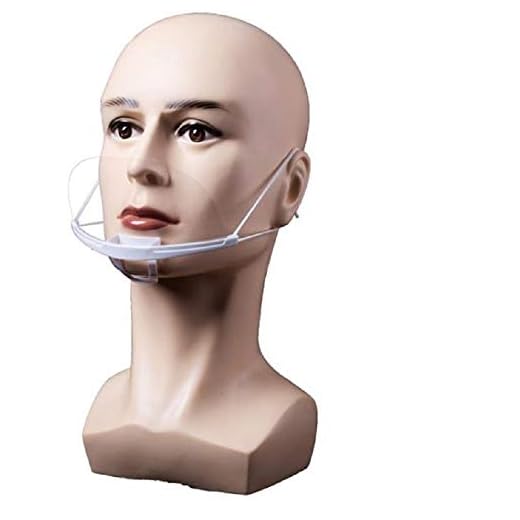 Reusable Plastic Clear Mask 10PCS Professional Transparent Sanitary Cover Anti-Fog Face Shield Nose Mouth Cover Open Face Guard for Restaurants, Food Truck, Hotels, Mall, Beauty salons, Barber Shops