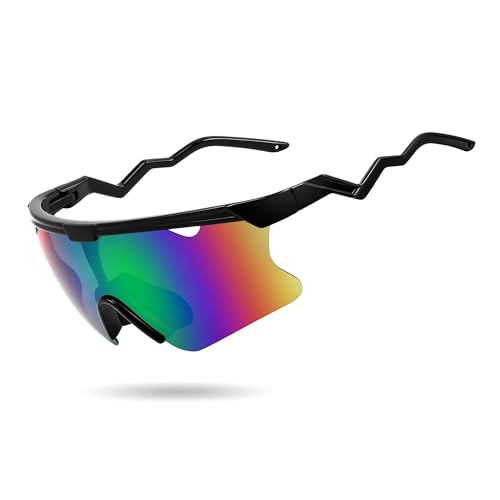 Image of FEISEDY Sunglasses for Men and Women, Polarized Large Retro Rimless Glasses TR90 Frame for Baseball, Cycling, Sports B4073
