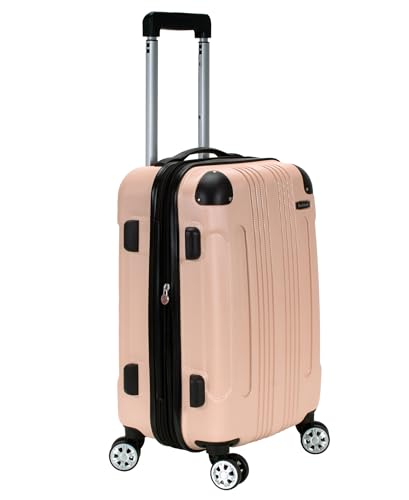 Image of Rockland London Hardside Spinner Wheel Luggage, Champagne, Carry-On 20-Inch, 22 inchX13. 5 inchx10 inch (with wheels)