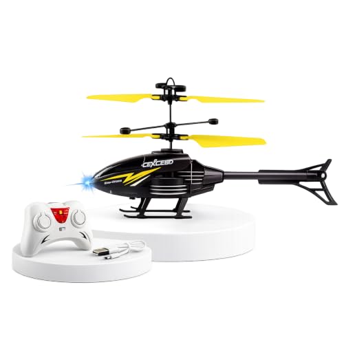 Image of RC Helicopter with Hand Gravity Sensor for Kids 4+, Flying Remote Control Helicopter Toy, Chargeable with Safety Sensor, Indoor Outdoor Play, for Boys & Girls - Pack of 1 (BLACKYELLOW)