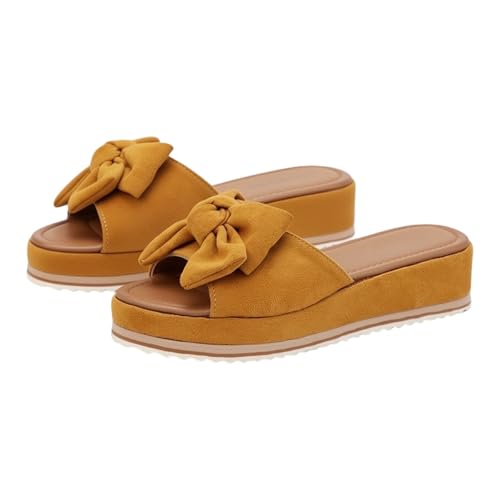 Sandales compensées avec nœud surdimensionné design chic femme 40