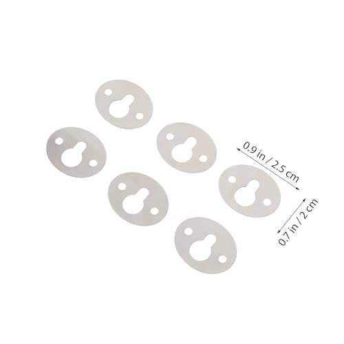 Image of TEHAUX 15pcs Oval Keyhole Hangers for Picture Frame, Iron Shelf Brackets, Easy to Install for Hanging Photos, Mirrors, Cabinets, 0.98x0.78x0.03inch, Silver