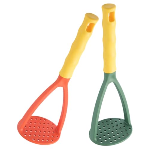 POPETPOP Lot de 2 Presse-purée Manuels en Polypropylène Réutilisables, Couleurs Orange et Vert, Ustensiles Cuisine pour Broyer Pommes de Terre et Aliments pour Bébés, Outil Pratique Maison