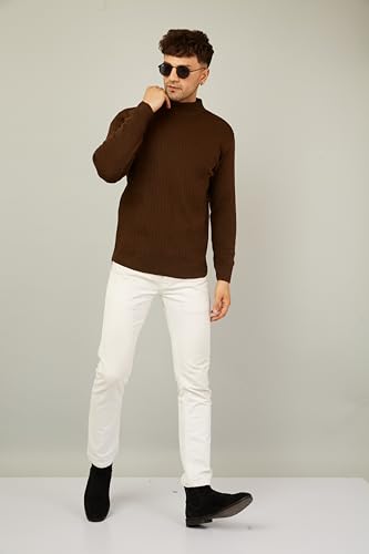 Image of Kvetoo Men High Neck Full Sleeve Winter Woolen Sweater