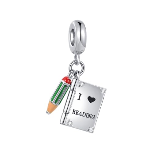 Abalorio de libro de lectura con acabado detallado para pulsera fina 5