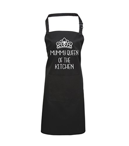 Tablier de cuisine Mummy Queen noir pour éviter les taches sur vos vêtements de cuisine
