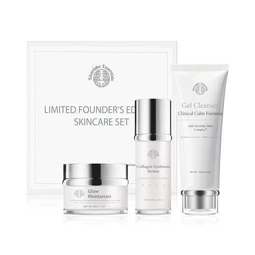 Silverlake Essentials Limited Founder's Edition Skincare Set, 3-Step Ritual with Gel Cleanser, Collagen Synthesis Serum, and Glow Moisturizer
