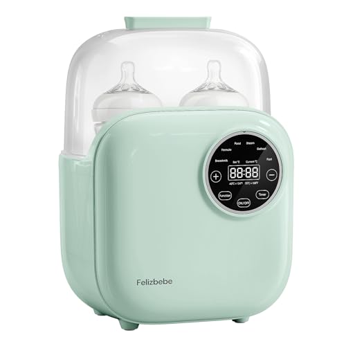 Image of Baby Bottle Warmer, Felizbebe 10-in-1 Double Bottle Warmer for Breastmilk or Formula, Accurate Temperature Control, Timer, Sterili-zing, Defrost, Heat Food, Keep Warm, Breast Milk Warmer for Baby