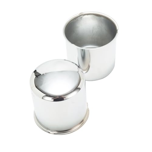Rheedal 2Pcs 3.27inch Trailer Wheel Center Caps Push Through 3.27" Bore 3.5" Tall Hub Cap for Truck SUV RV Wheel Rim, Chrome Silver Wheel Cover by Rheedal - Used condition - Image 2