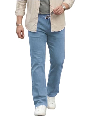 Image of Urbano Plus Men's Regular Fit Mid Rise Washed Denim Bootcut Jeans Stretchable