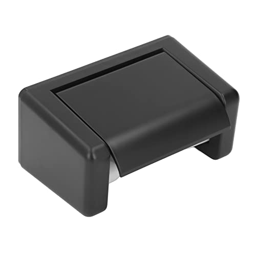 Masyrt Portarrollos de papel higiénico de plástico negro para montaje en pared, autoadhesivo, sin perforación, contenedor para baño y cocina