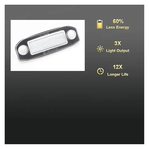 Luz LED de matrícula para Volvo C70 V50 XC70 solución para ITV con luz blanca limpia 6
