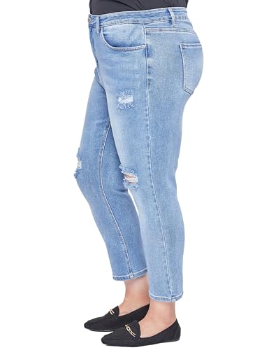 Royalty For Me Womens Women's Plus Size Sustainable Vintage Straight Ankle Jeans- Xp118070n2