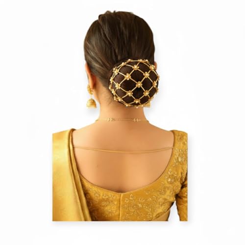 Image of Womens Bun Holder Hair Slide Clip Hairpin Stick Hair Accessories Gold | 1 Piece Hair Bun Cage (Bloom Cage)