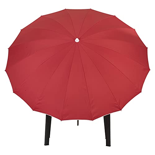 URBNLIVING 2.4m Round Outdoor Garden Sun Shade Parasol Canopy (Red)