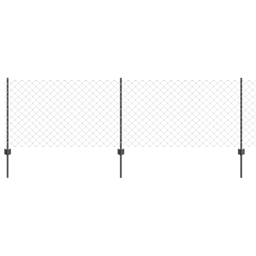 vidaXL Zaun mit Pfosten Grau 0,8 x 10 m Stahl und PVC, Verstellbare Außenumzäunung, moderner Gartenzaun, stabiler Raumteiler, vielseitige Sichtschutzlösung für Gärten