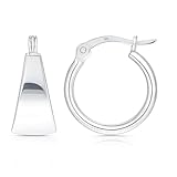 Charmsy - Pendientes de aro de plata de ley 925 para mujer, aretes de aro redondos para dormir, aretes de aro ligeros y anchos, regalos de joyería para ella, esposa, novia, 15 mm