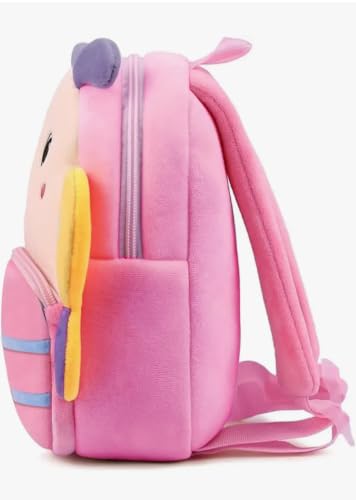 Image of Cute Butterfly Design Backpack for Boys & Girls | Soft Toy School Bag | Lightweight Preschool Nursery Travel Bag | Cute Animal Design Backpack for Toddlers 35CM