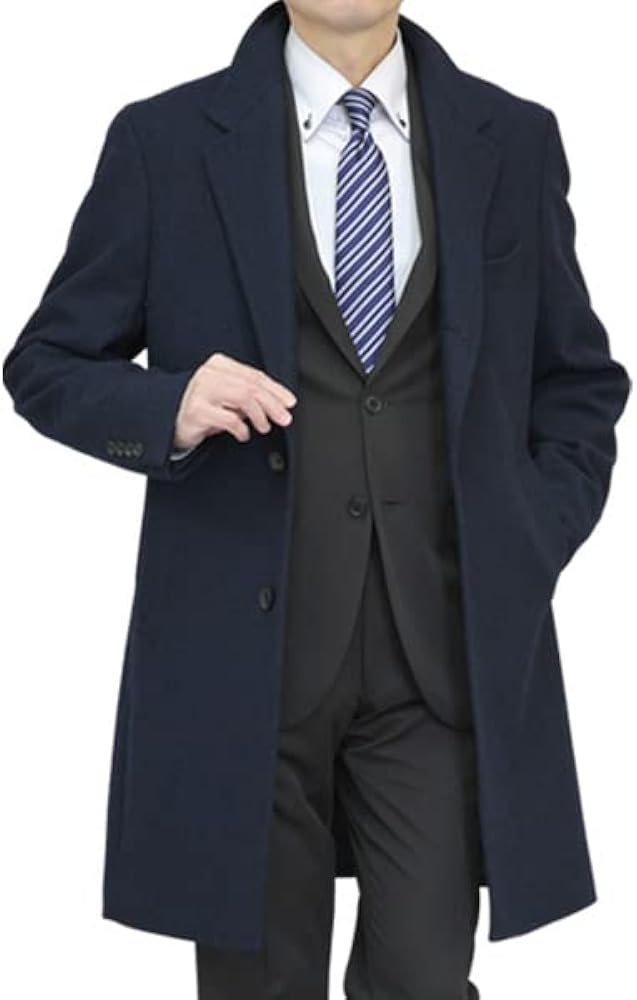 Amazon | [スーツジャパン] 【KOKUBO】チェスターコート メンズ ハーフ