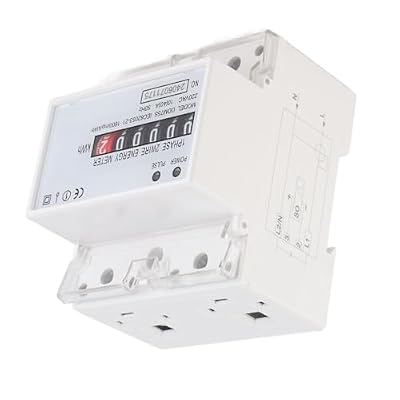 Electric Meter, KWh Meter, Single Phase 4P LED DIN Rail Electricity Power Consumption Wattmeter Energy Meter, 10 40A