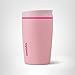 Owala SmoothSip Slider Insulated Stainless Steel Coffee Tumbler, Reusable Iced Coffee Cup, Hot Coffee Travel Mug, BPA Free 12 oz, Pink (Pucker Up)