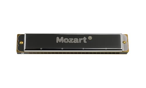 Image of Mozart Harmonica Mouth Organ, 24 Holes 48 Tones Key of C, Professional Tremolo Harmonica for Adults & Beginners, Musical Instrument for Blues, Folk, Rock, Jazz