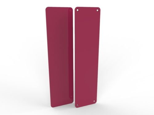 Door Push Finger Plate Protector Acrylic Panel with Screw Holes (650x75mm, Pink)