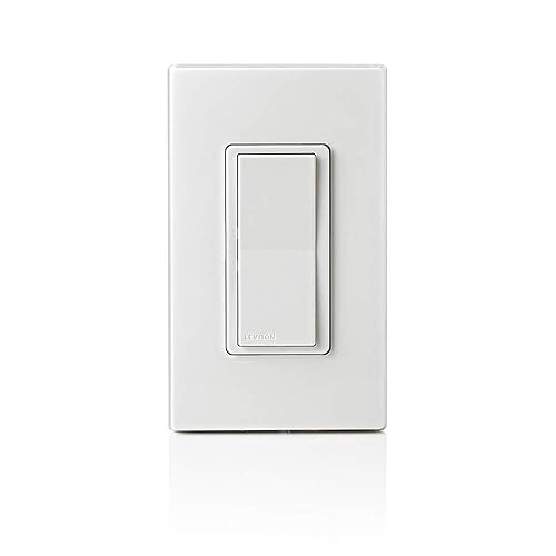 Vista 34 de Leviton - Decora Smart D2MSD-1RW, Interruptor de regulador de intensidad con detector de movimiento, Wi-Fi, segunda generación, requiere cable