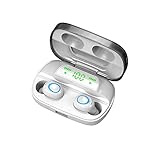 MuSheng Bluetooth 5.1 Digitalanzeige Drahtlose Kopfhörer Tragbare Ladebox Passende Ohrhörer Kopfhörer Kopfhörer Laufen Test (White, One Size)