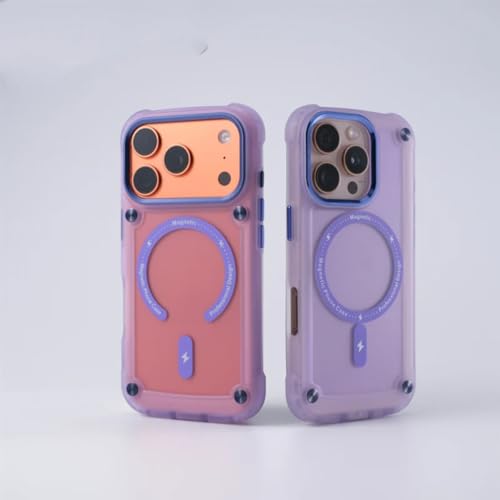 Coque iPhone 14 Pro magnétique lavande anti-chute dos givré