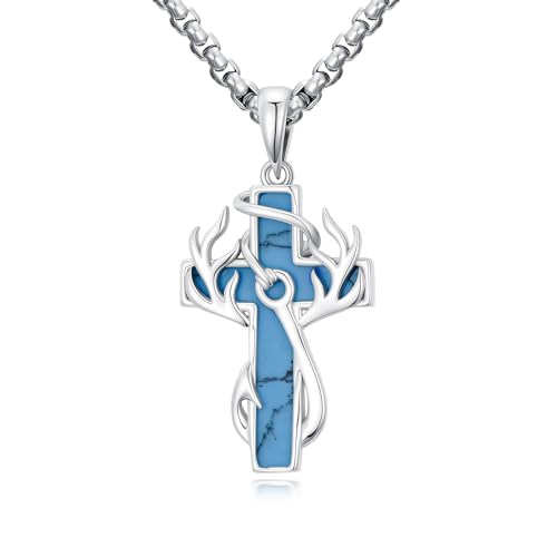 POTOPYY �N���X�l�b�N���X �j���p 925�X�^�[�����O�V���o�[ �N���X�A���g���[ �t�B�b�V���t�b�N�l�b�N���X �y���_���g ���W���G���[ �a���� �N���X�}�X �n���e�B���O �@���I �N���X�`���� �M�t�g, 2XL, �X�^�[�����O�V���o�[, �^�[�R�C�Y