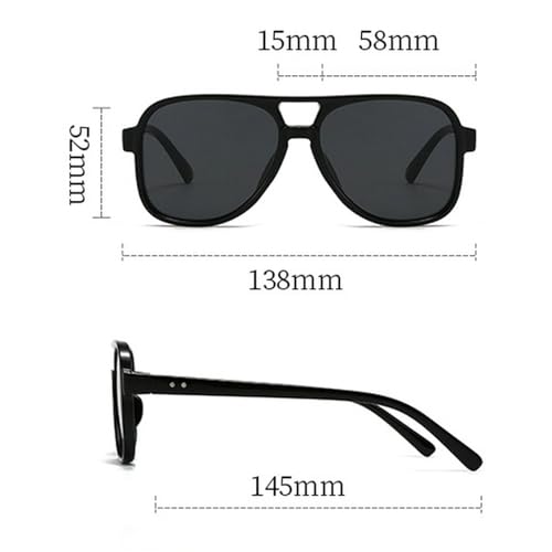 Double Bridges Pilot Women Sunglasses Vintage Rivets Men Clear Ocean Lens Shades UV400 Men Square Sun Glasses4