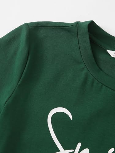 SHENHE Girl's Graphic Letter Print Roll Up Short Sleeve Crewneck T Shirt Tee Tops4