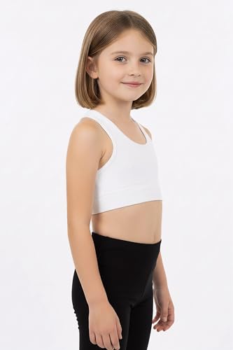 Kurve Girl’s Stretchy Crop Racerback Undershirt Training Sports Bra, UV Protective Fabric, UPF 50+, Made in USA,4