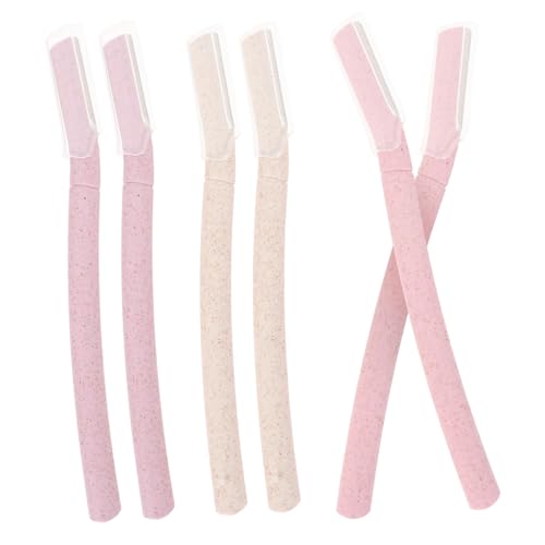 VILLFUL 6個 ステンレス製眉用シェーバー 軽量コンパクトで携帯便利 メイク用グルーミングツール 旅行や自宅での精密眉シェ ランダムカラー