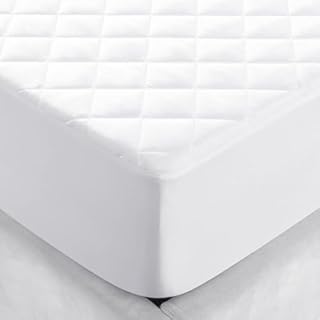 Moonlight Bedding king Size Mattress Protector Extra Deep 30 Cm Stretch Skirt Anti Allergy Quilted Mattress Topper Breathable Fitted Mattress Cover (150 X 200 Cm)