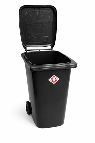 Image of OTTO Plastic Manual-Lift Garbage Waste Dustbin with Wheels 240 Ltr Black
