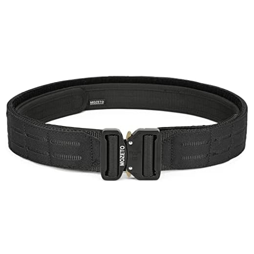 MOZETO Molle Battle Belt, 2" Battle Belts Tactical War Combat Quick Release Law Enforcement Duty Belts for Men