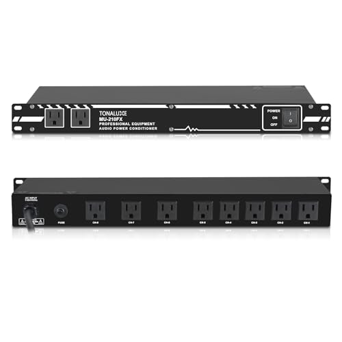 TONALUXE Power Conditioner for Audio Equipment, 10 Outlets 30A Rack Mount Audio Digital Pro Power...