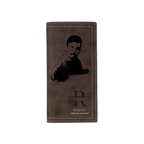 Personalized Trifold Long Leather Wallet for Men - Custom Engraved Name, Photo, or Logo, Large Capacity, RFID Blocking, Gift for Dad, Son, Boyfriend, Perfect for Work, School (black)