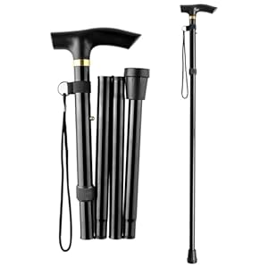 Wandelstok opvouwbare uitschuifbare wandelstok verstelbare mobiliteitshulpmiddelen lichtgewicht flexibele en duurzame wandelstok voor mannen en vrouwen – zwart